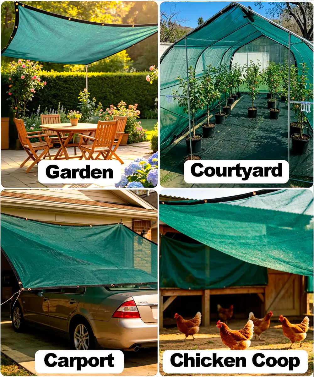 e.share 70% Green Shade Cloth 12ft x 20ft | UV & Frost Protection for Garden & Patio - view 5