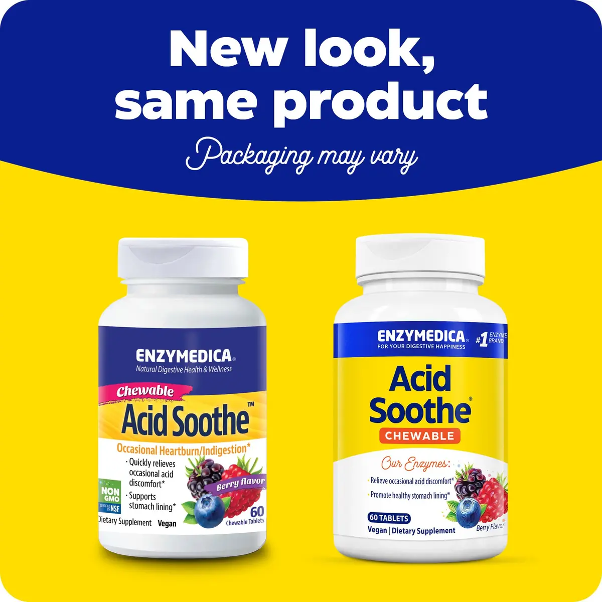 Enzymedica Acid Soothe Chewable Supplement for Women & Men - 60 Tablets | Supports Digestive Comfort & Heartburn Relief - view 2