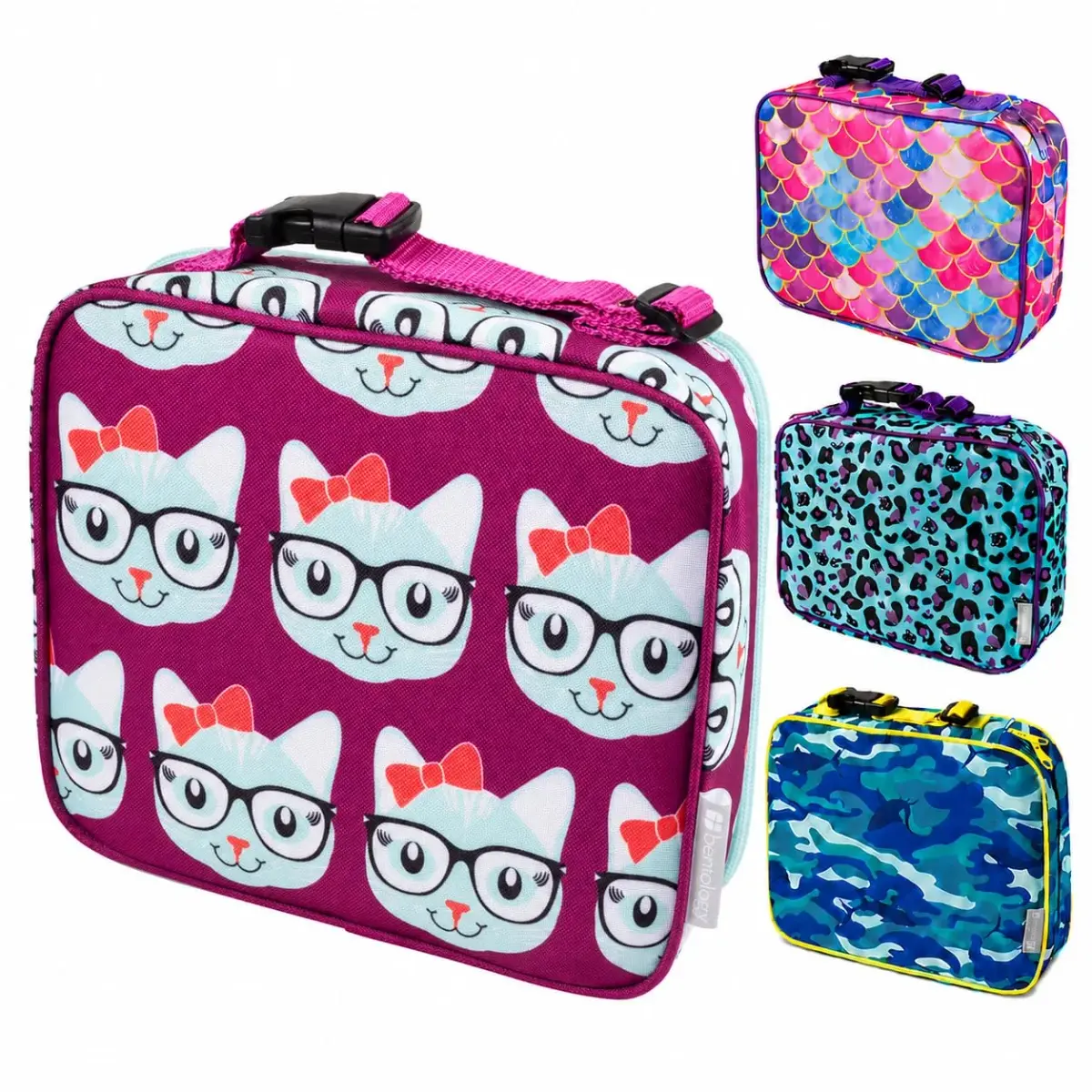Bentology Kitty Cat Insulated Lunch Box 240cc (10 x 8 x 3 in) | Food Safe for Kids Ages 3+ - main product image