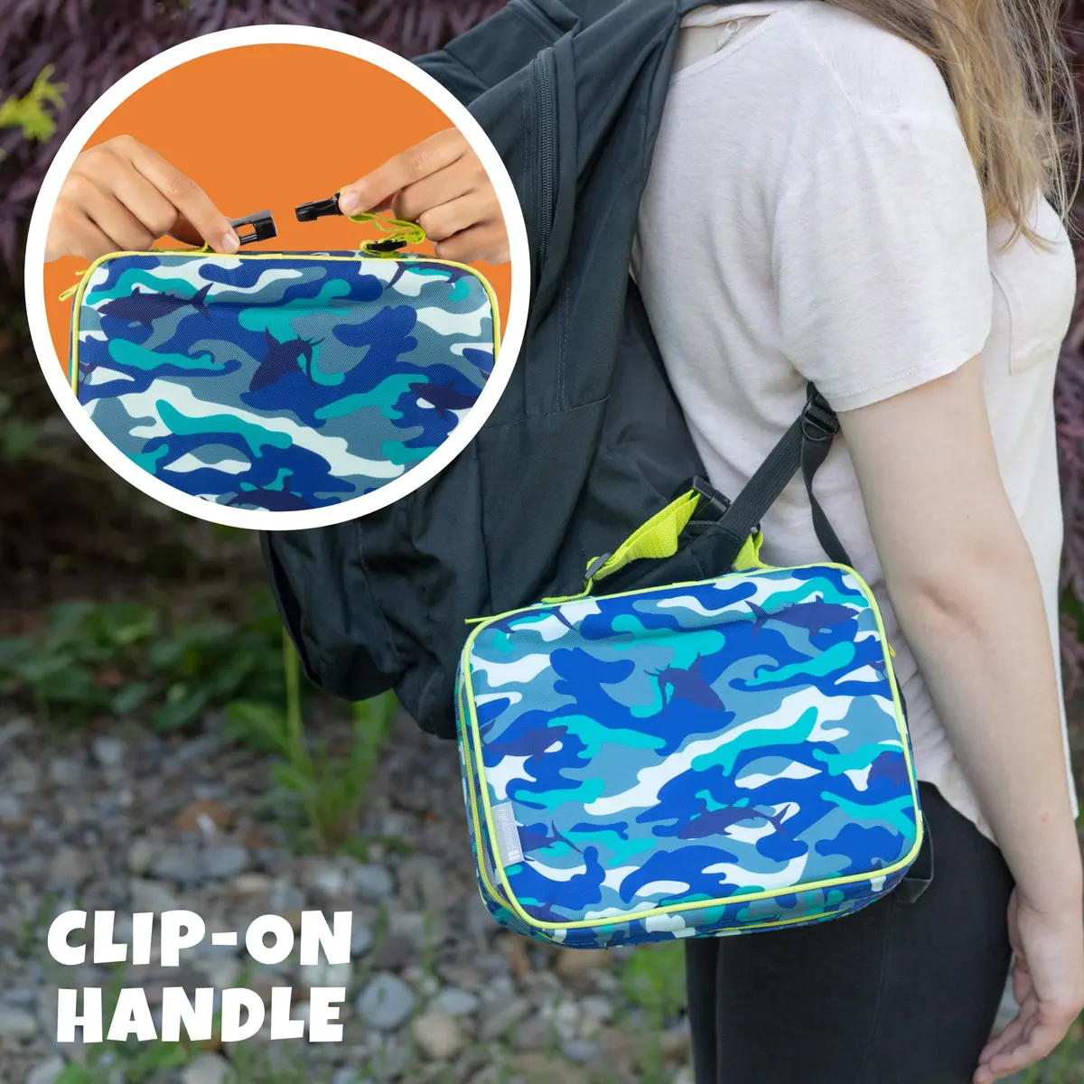 Bentology Kids Insulated Lunch Box Blue Camouflage | 22.86cm x 20.32cm x 5.08cm (10" x 8" x 3") - view 3