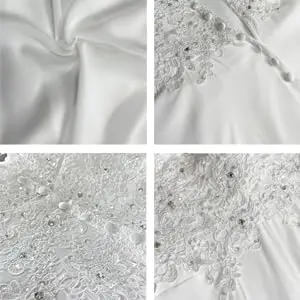 ABaoWedding Women's Wedding Dress Lace Double V-Neck Sleeveless Ivory US 16 | Elegant Bridal Gown with Lace & Beading - view 6