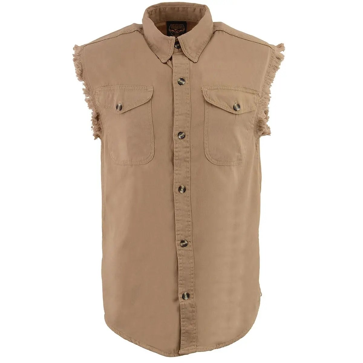 Milwaukee Leather DM4005 Men's Beige Lightweight Sleeveless Denim Shirt | Casual, 3X-Large, Cotton - view 6