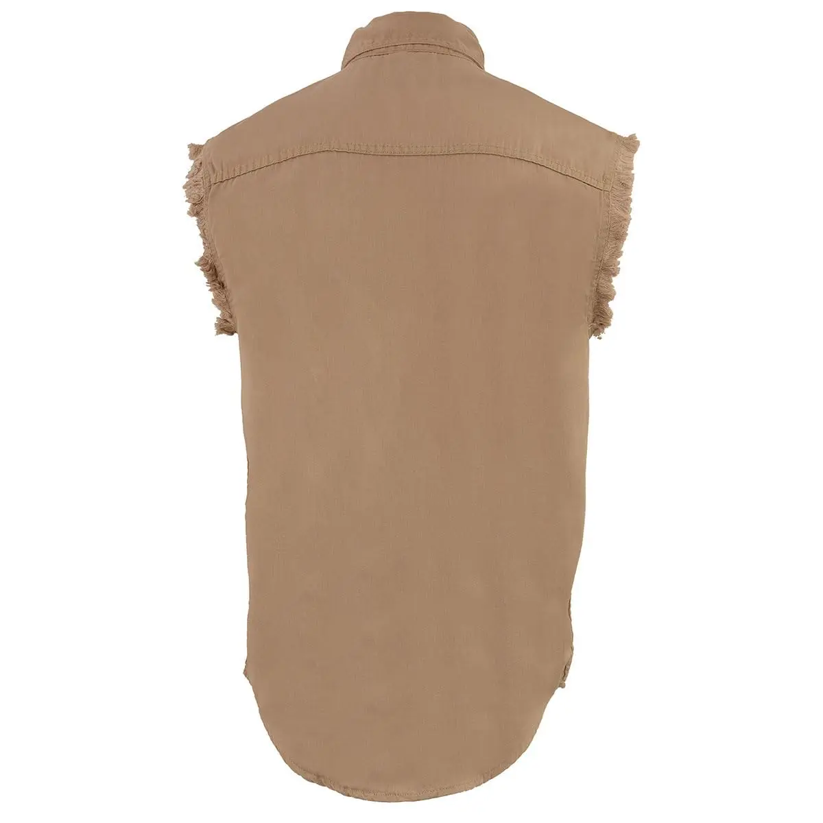 Milwaukee Leather DM4005 Men's Beige Lightweight Sleeveless Denim Shirt | Casual, 3X-Large, Cotton - view 7