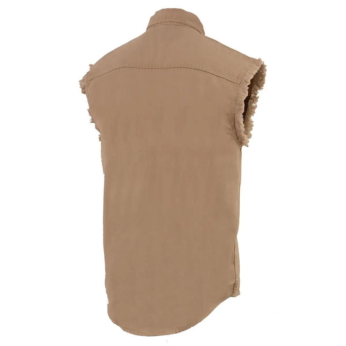 Milwaukee Leather DM4005 Men's Beige Lightweight Sleeveless Denim Shirt | Casual, 3X-Large, Cotton - view 4