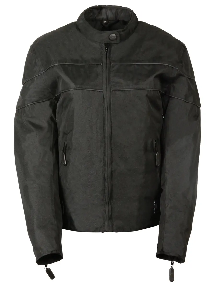 Bikers Edge Women's Nylon Jacket with Vents (Large, Black) | Lightweight Textile Motorcycle Coat - main product image