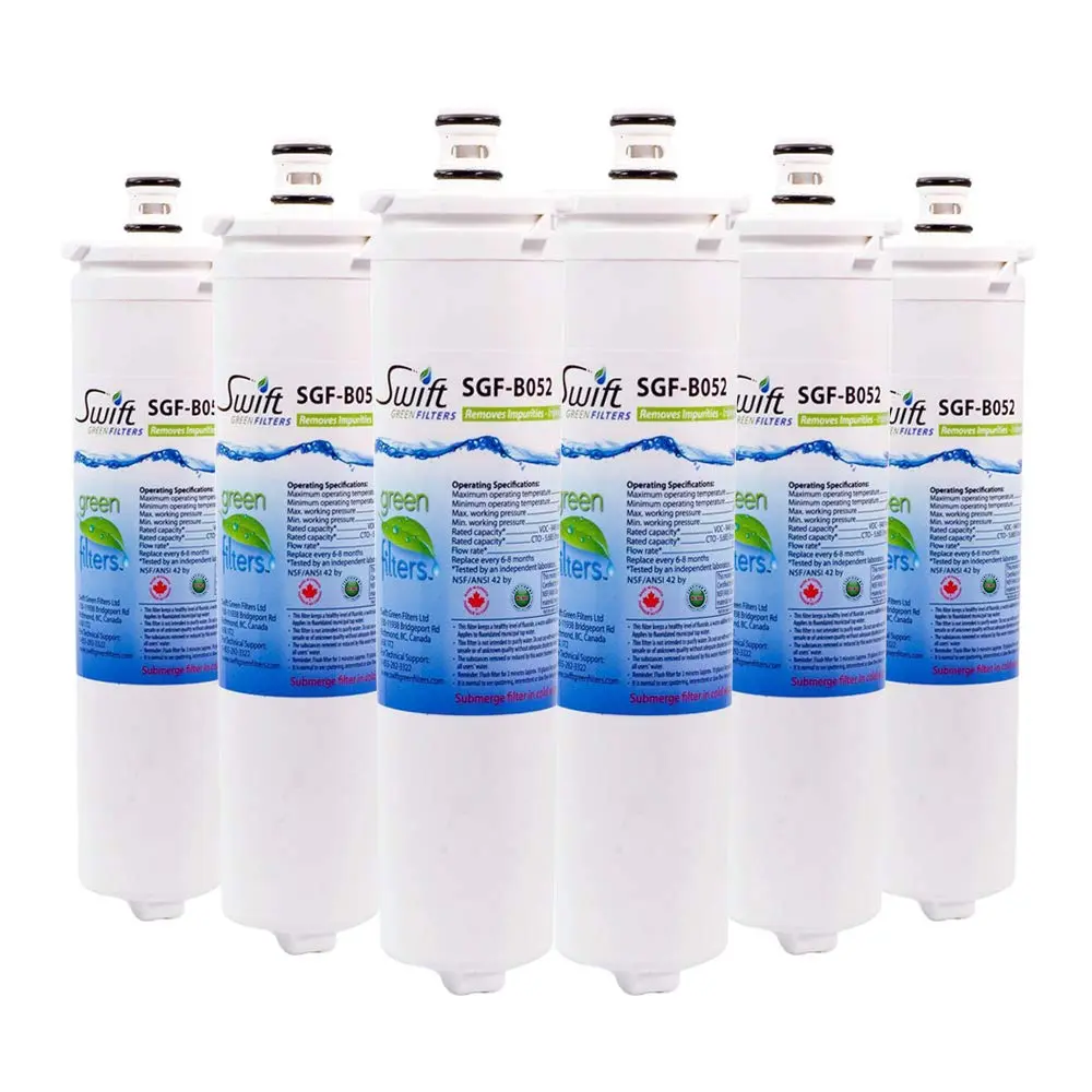 Swift Green Filters SGF-BO52 Refrigerator Water Filter 6 Pack | 2000-Gallon Coconut Carbon Filtration - main product image
