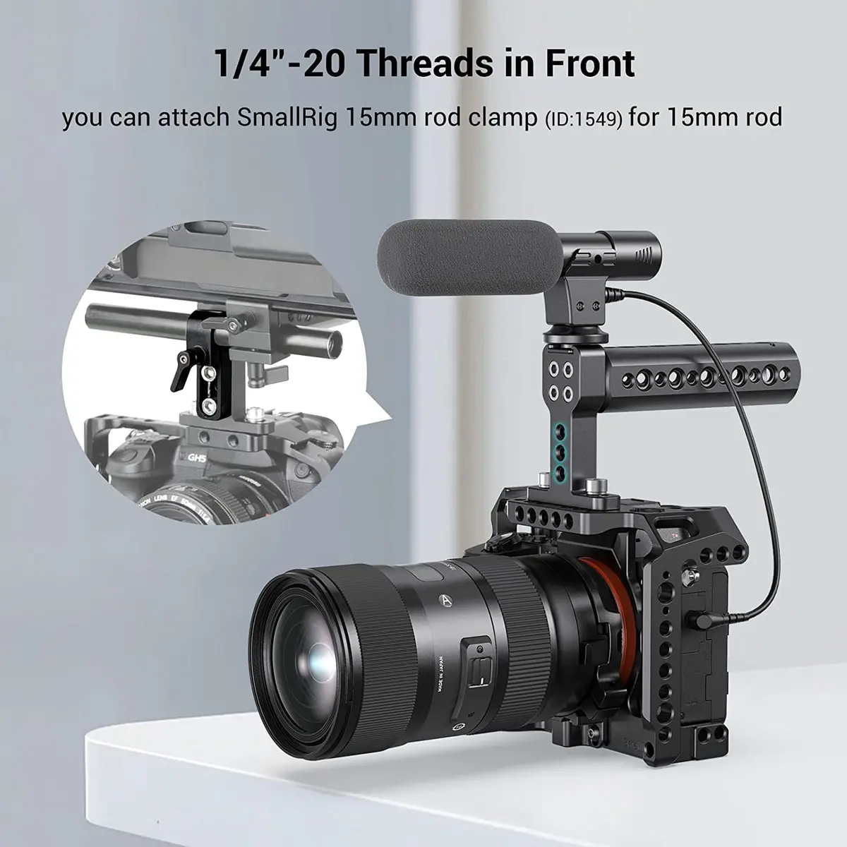 SmallRig Camera Top Handle Grip 1638 | DSLR Cage Handle with Cold Shoe Mount for Camera Rig - view 5