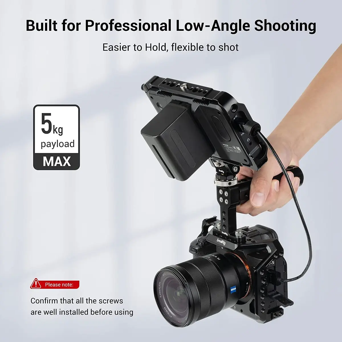 SmallRig Camera Top Handle Grip 1638 | DSLR Cage Handle with Cold Shoe Mount for Camera Rig - view 3