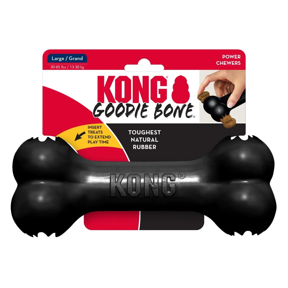 KONG Extreme Goodie Bone Dog Toy, Large, 8.5" (21.6 cm) | Durable Natural Rubber for Power Chewers - view 8