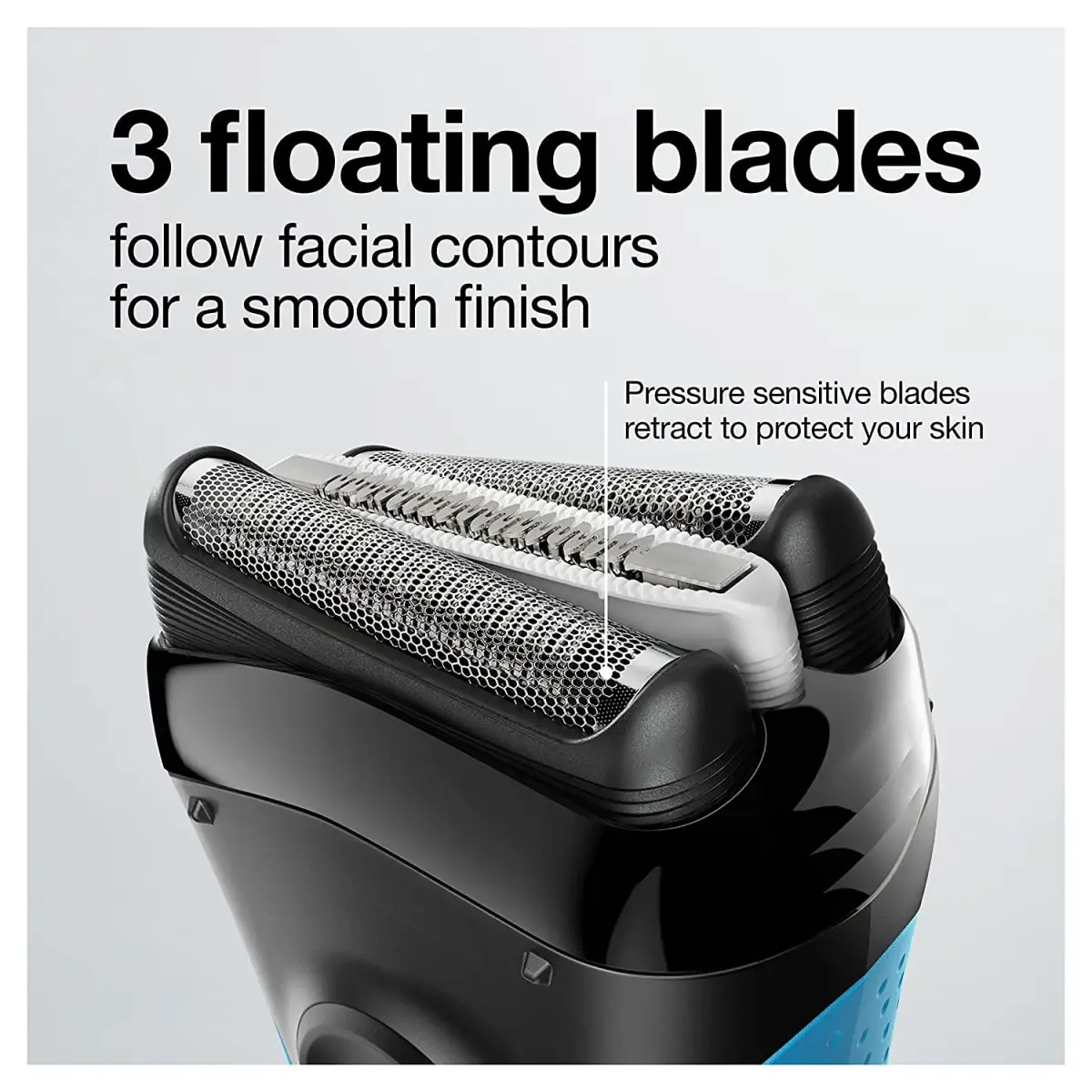 Braun Series 3 Electric Shaver 3040s Blue/Black 4 Piece Set | Precision Trimmer for a Close Shave - view 4