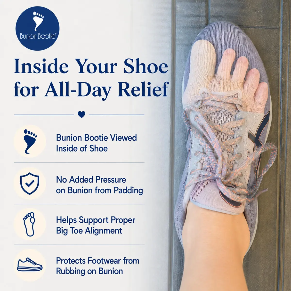 Bunion Bootie Big Toe Corrector Sleeve for Women & Men | Ultra-Thin, Breathable, Non-Surgical Support - view 3