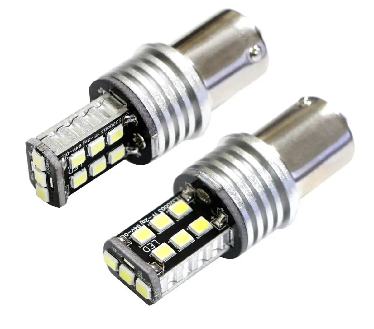 iJDMTOY White LED DRL Bulbs for VW MK6 Jetta & Mitsubishi Lancer/Evo X 1156 7506 7527 Fitment | 6000K Cool White Beam - view 3