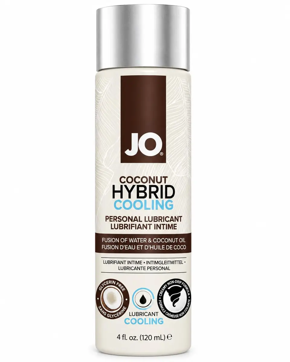 JO Silicone Free Hybrid Lubricant 120 mL | Cooling & Coconut Aroma, Not Latex Compatible - main product image