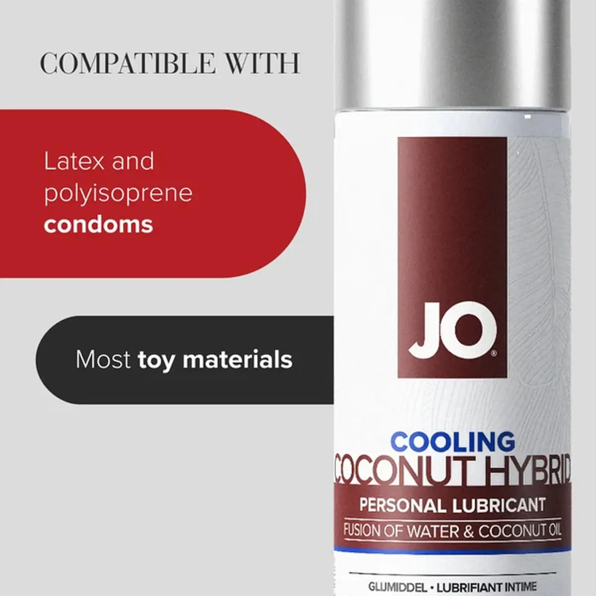 JO Silicone Free Hybrid Lubricant 120 mL | Cooling & Coconut Aroma, Not Latex Compatible - view 3