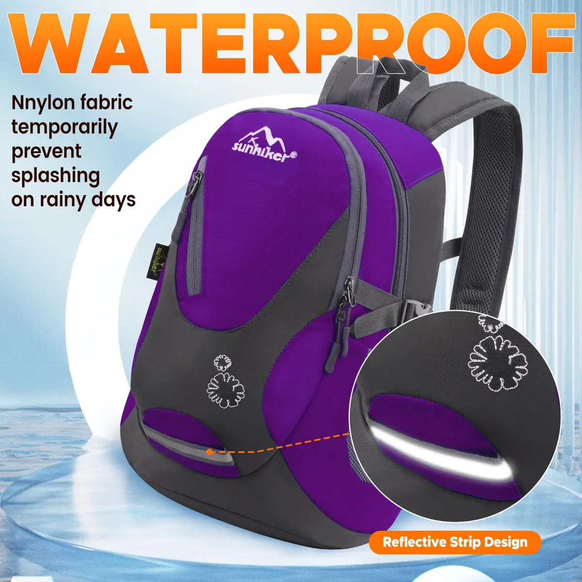 sunhiker Small Hiking Backpack 20L | Lightweight Waterproof Daypack for Outdoors - view 3