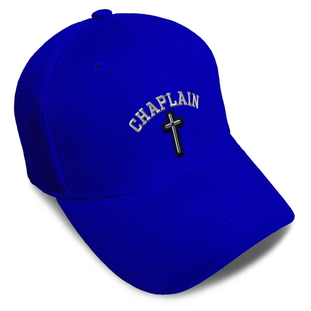 Speedy Pros Baseball Cap Christian Cross Faith Royal Blue | Embroidered Adjustable 100% Acrylic - main product image