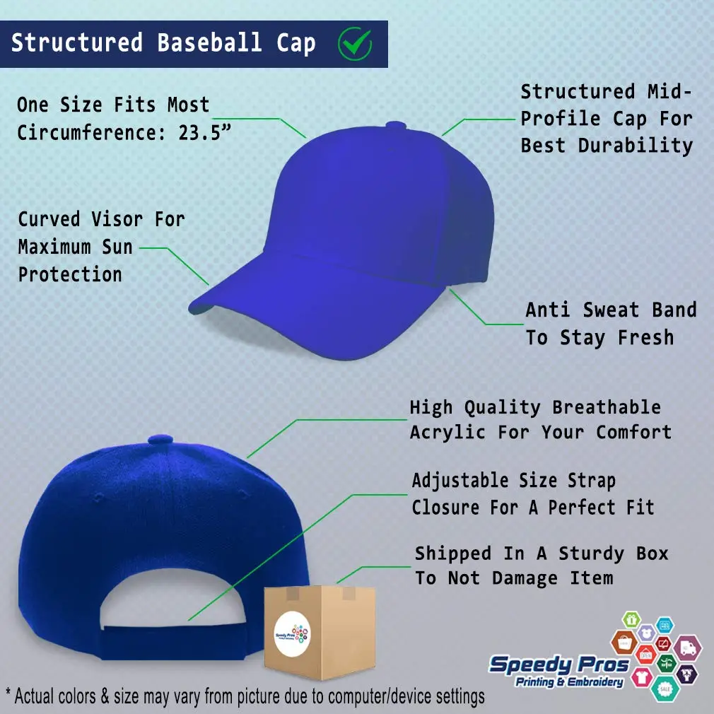 Speedy Pros Baseball Cap Christian Cross Faith Royal Blue | Embroidered Adjustable 100% Acrylic - view 2