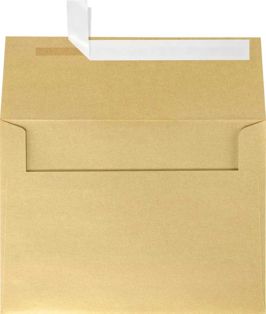 LUXPaper A4 Invitation Envelopes Blonde Metallic Peel & Press 4 1/4" x 6 1/4" | Durable, High-Quality for Invitations & Greetings - main product image