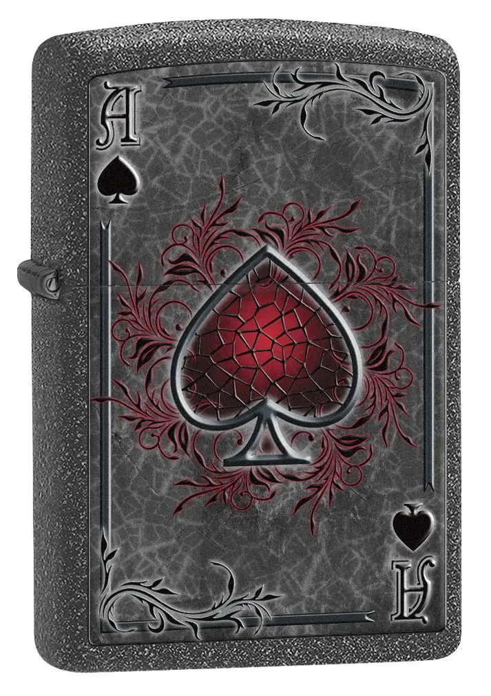 Zippo Ace of Spades Iron Stone Lighter | Windproof Metal Construction - main product image