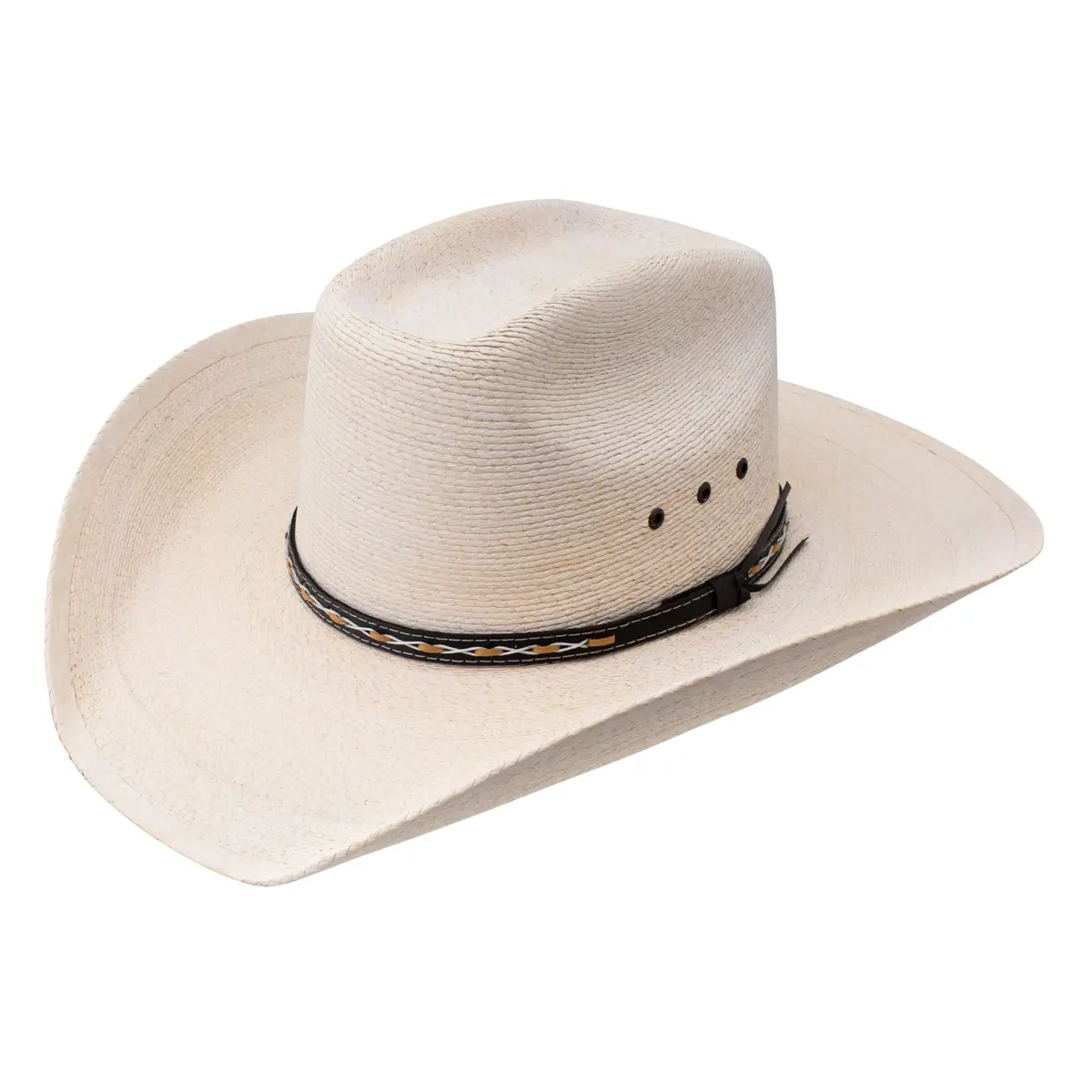 Stetson Square Eyelets Straw Cowboy Hat, Natural, 7 5/8 | Rugged Ventilated Western Style - main product image