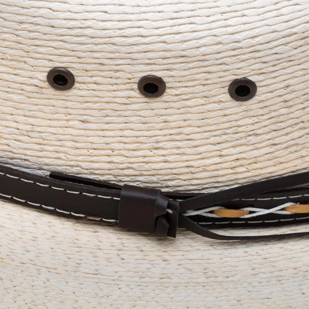 Stetson Square Eyelets Straw Cowboy Hat, Natural, 7 3/4 | Rugged Ventilated Western Style - view 6