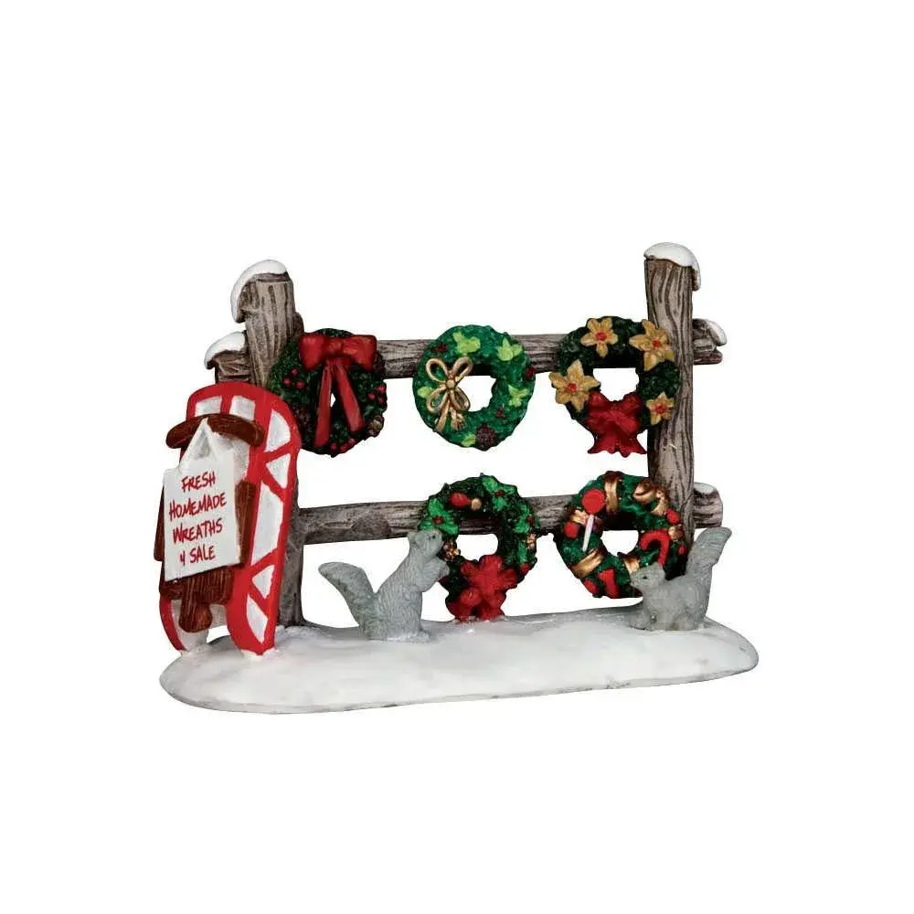 Lemax Christmas Wreaths 4 Sale Figurine 6.1 cm (2.56" H) | Authentic USA Import for Indian Villages - main product image