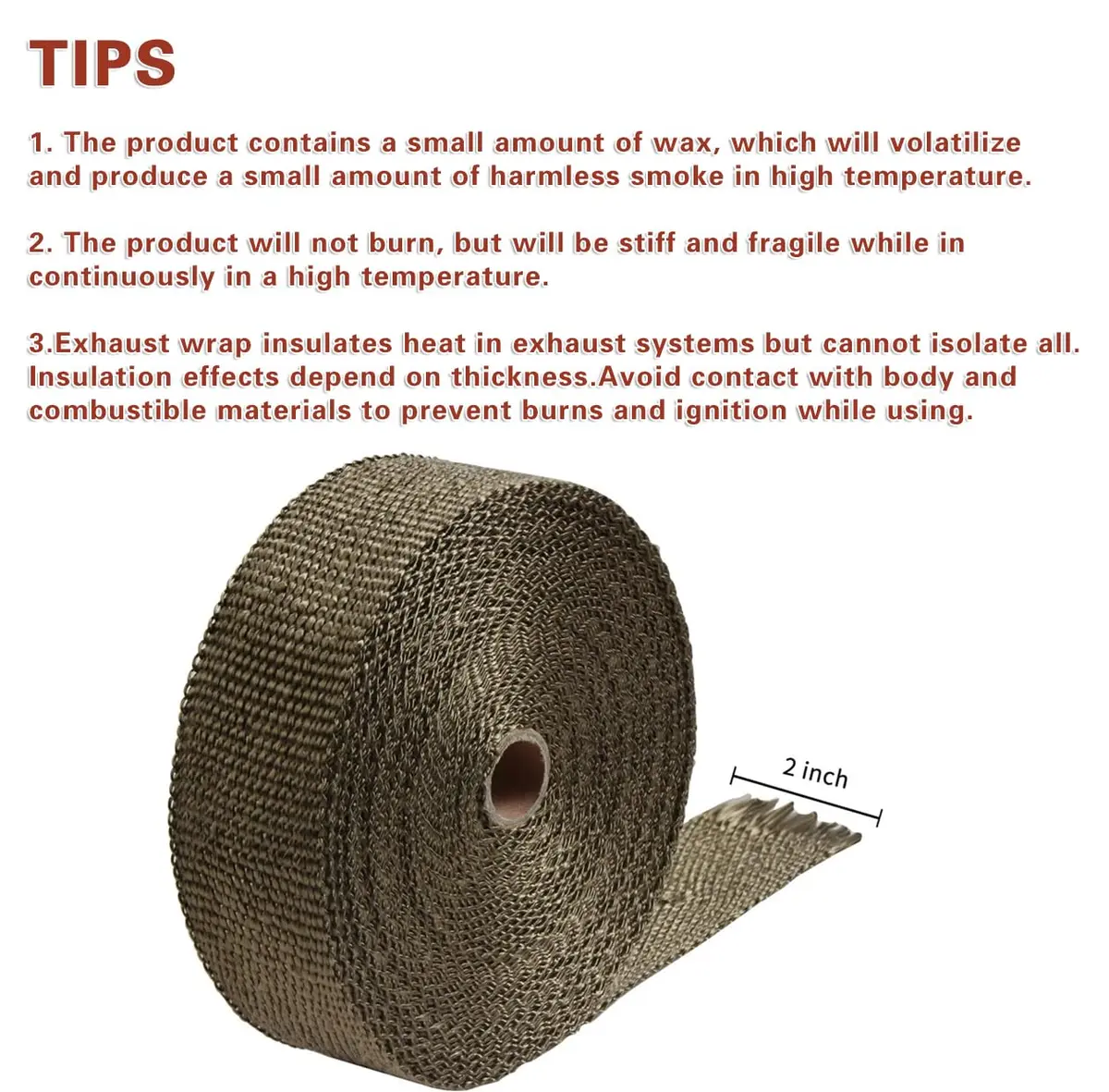 LEDAUT Titanium Exhaust Heat Wrap Roll 50 ft (15.24 m) with 16 Stainless Steel Ties | Reduces Under-Hood Temps by 50% - view 2