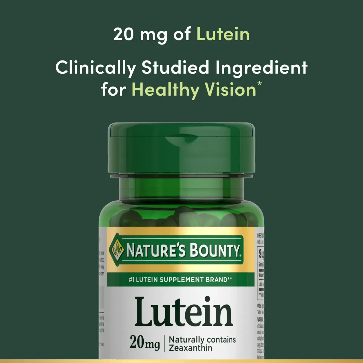 Nature's Bounty Lutein 20 mg Softgels 40 Count (40 Count) | Supports Eye Health with Clinically Studied Ingredient - view 3
