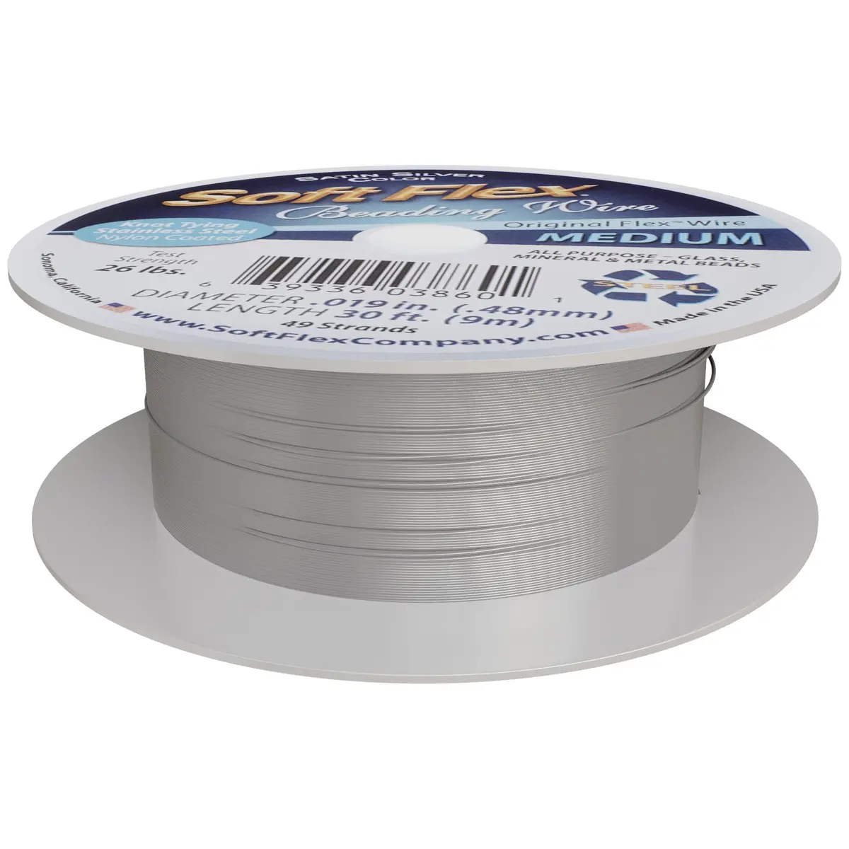 Soft Flex 49 Strand Beading Wire - 0.19mm (0.005 inch) Diameter, 9.14m (30 Feet) Nylon Design Wire | Easy to Knot, Anti-Kink - view 8