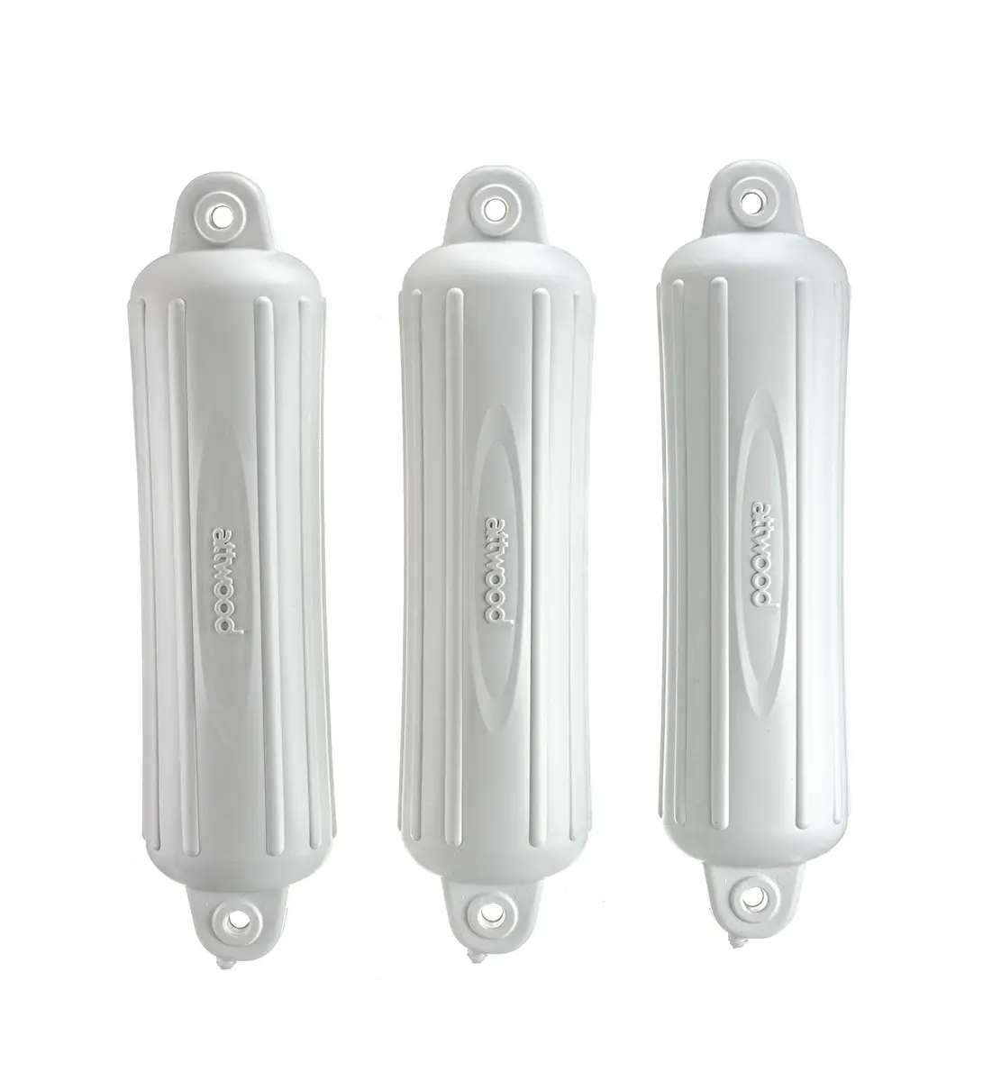 attwood SoftSide Boat Fender, White, 5-Inch x 22-Inch | UV & Fading Resistant, Pack of 3 - main product image