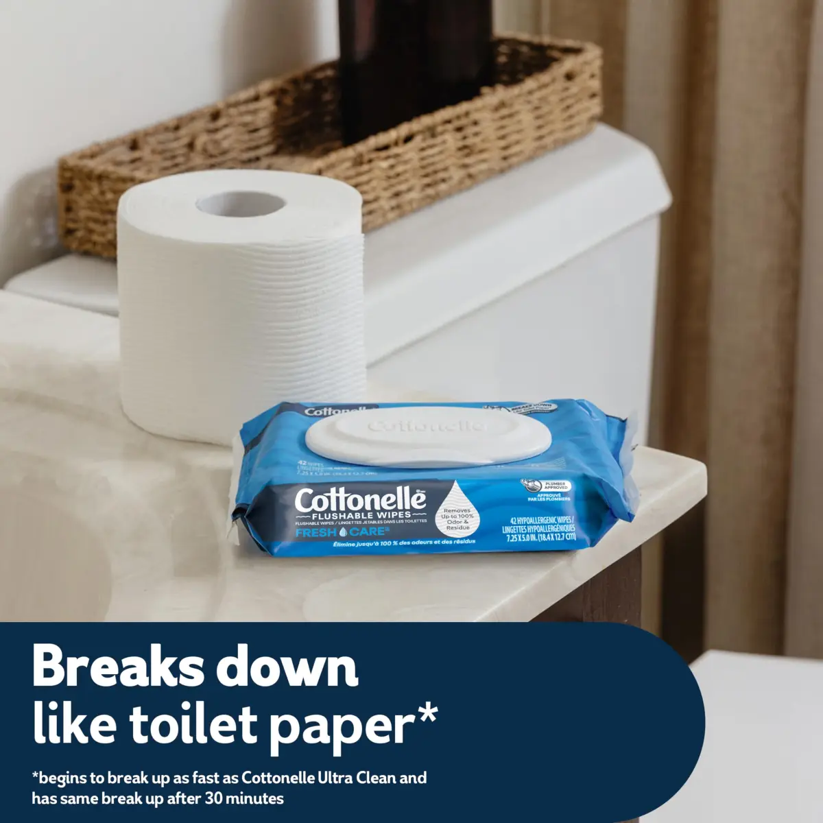 Cottonelle Fresh Care Flushable Wipes, 168 Wipes Total (4 Packs of 42) | Septic-Safe & Gentle for Sensitive Skin - view 4