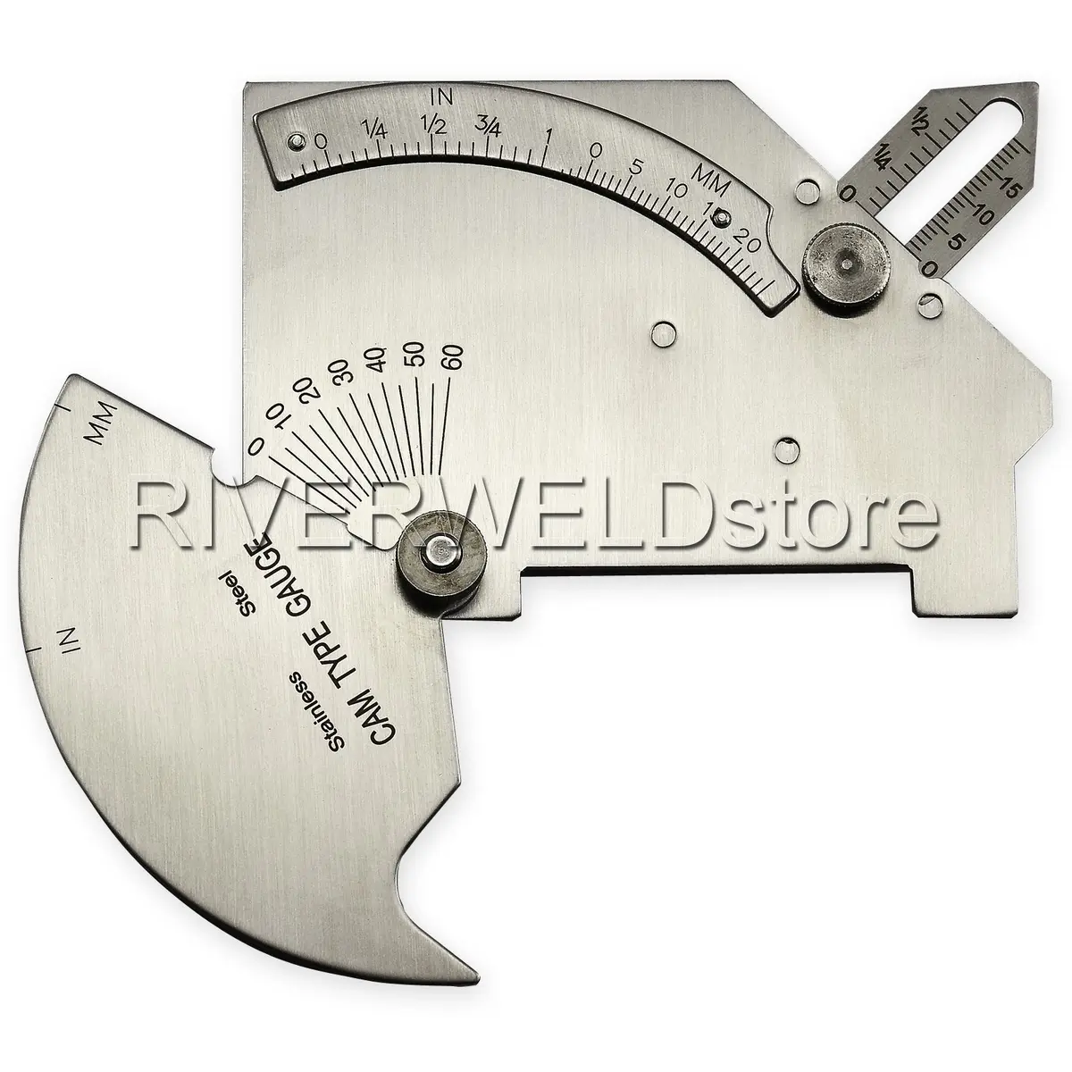 RIVERWELD Bridge Cam Gauge Welding Inspection Depth of Undercut & Fillet Weld Size, 50mm (2 Inch) | Stainless Steel - view 2