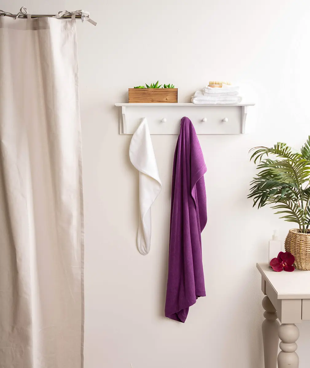 DII Microfiber Spa Towel for Women, Small/Medium, 55.5x32.5 in Eggplant | Ultra-Absorbent & Adjustable - view 2