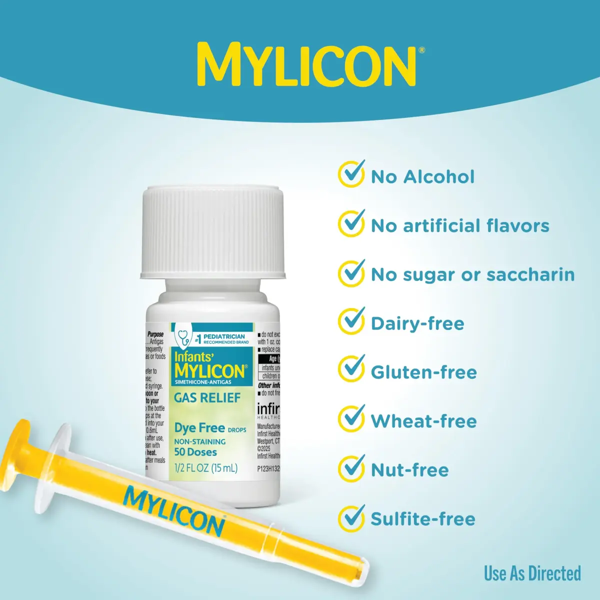 MYLICON Infant Gas Relief Drops 0.3ml/0.6ml Dosage 0.5 Fl Oz (15ml) | Gentle Simethicone Formula for Babies - view 6