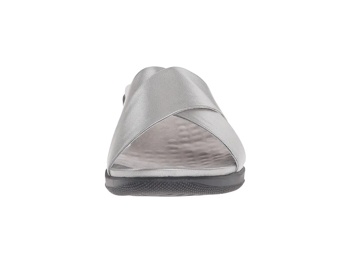 SoftWalk Flat Sandals Pewter Soft Nappa Leather 10.5 N | Classic Comfort for Women - view 9