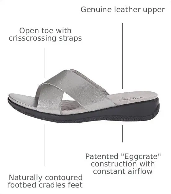 SoftWalk Flat Sandals Pewter Soft Nappa Leather 10.5 N | Classic Comfort for Women - view 4