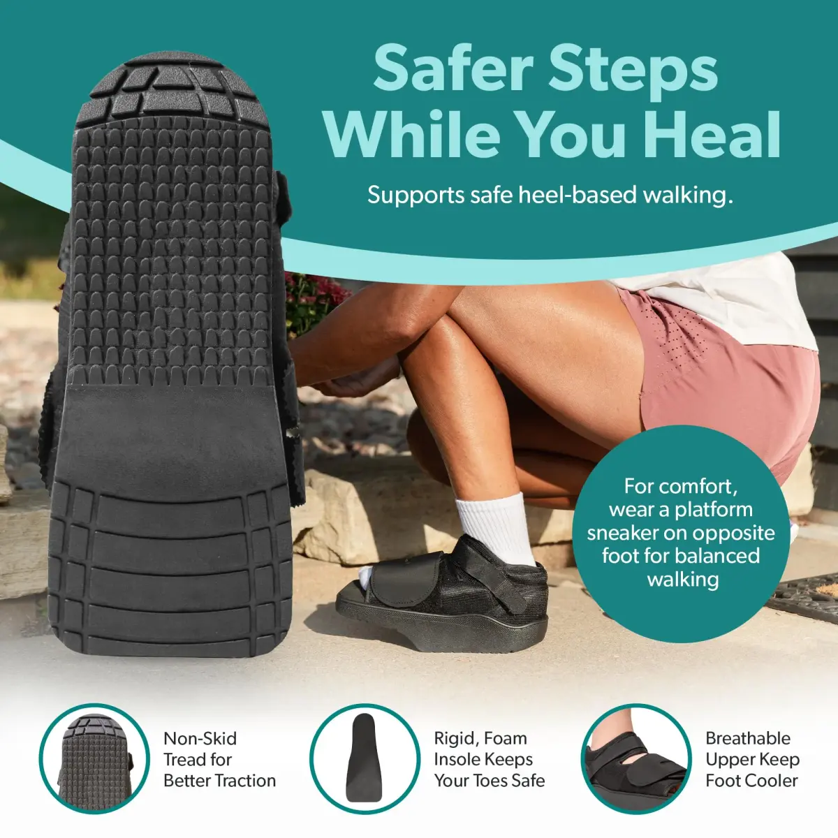 BraceAbility Forefoot Offloading Post-Op Shoe Large | 15-Degree Wedge for Non-Weight Bearing Recovery - view 6