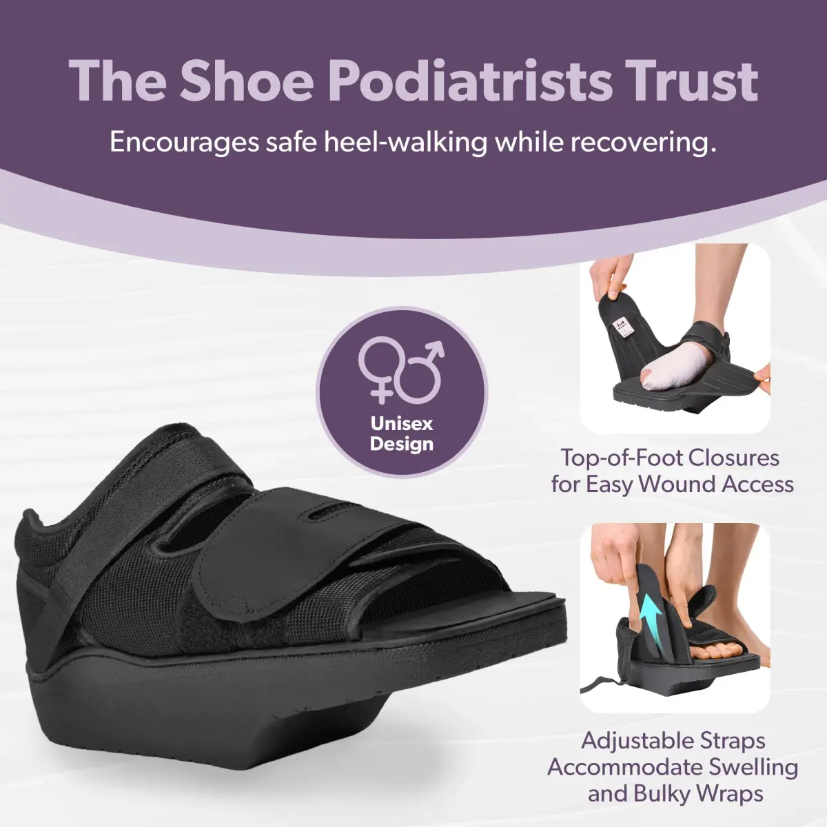 BraceAbility Forefoot Offloading Post-Op Shoe Large | 15-Degree Wedge for Non-Weight Bearing Recovery - view 4