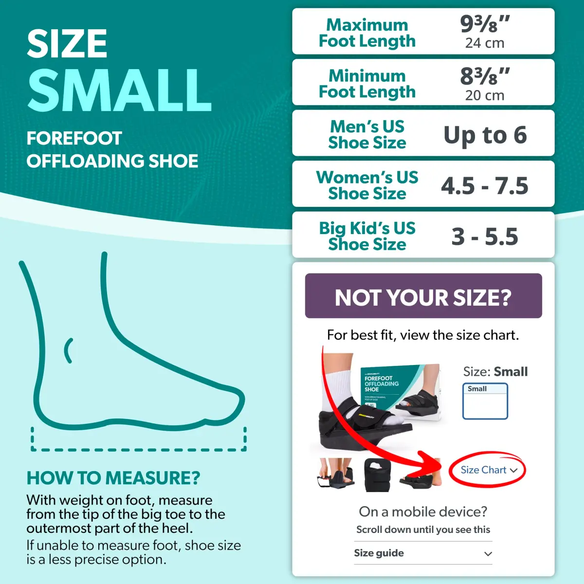 BraceAbility Forefoot Offloading Post-Op Shoe Small | 15-Degree Wedge for Diabetic Ulcers, Fractures, Surgery Recovery - view 3