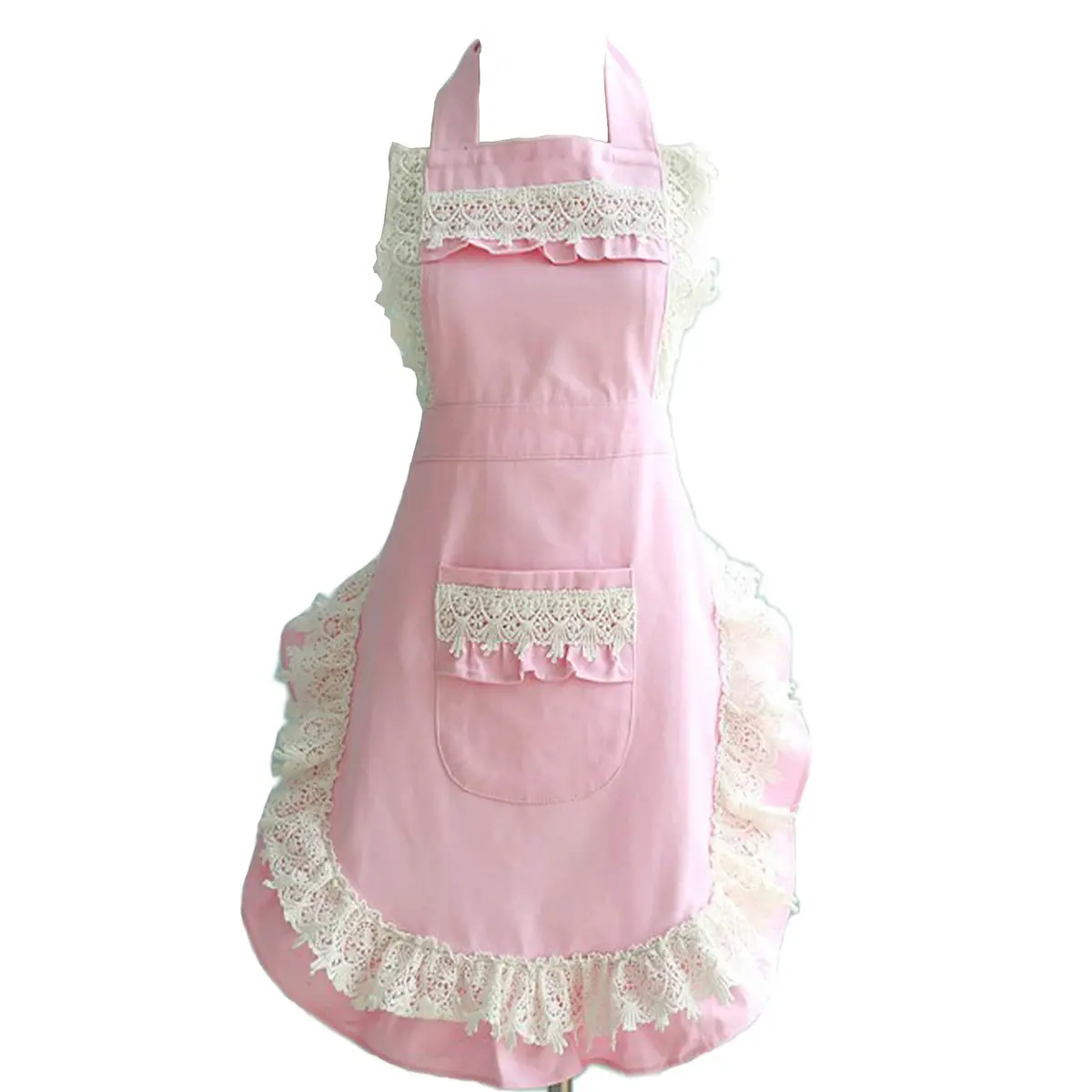 Hyzrz Pink Apron | Adjustable Kitchen & Work Apron with 2 Pockets (One Size, Cotton, Solid) - main product image