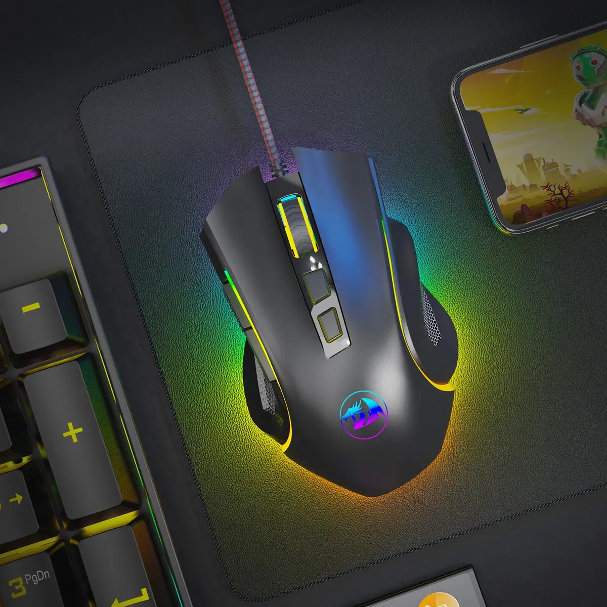 Redragon M602 Gaming Mouse Ergonomic RGB Wired 7200 DPI | Professional Gaming & Office Mouse - view 7
