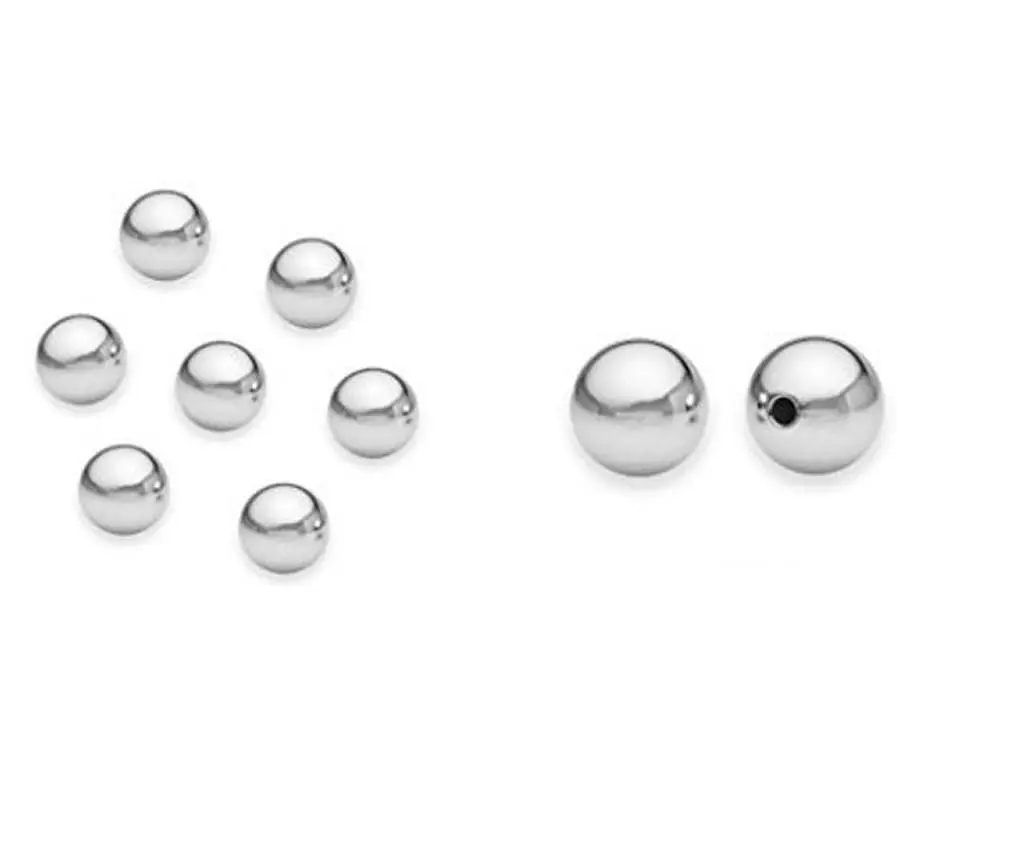 Adabele 50pcs Sterling Silver 3mm Round Bead | Hypoallergenic Jewelry Findings - main product image