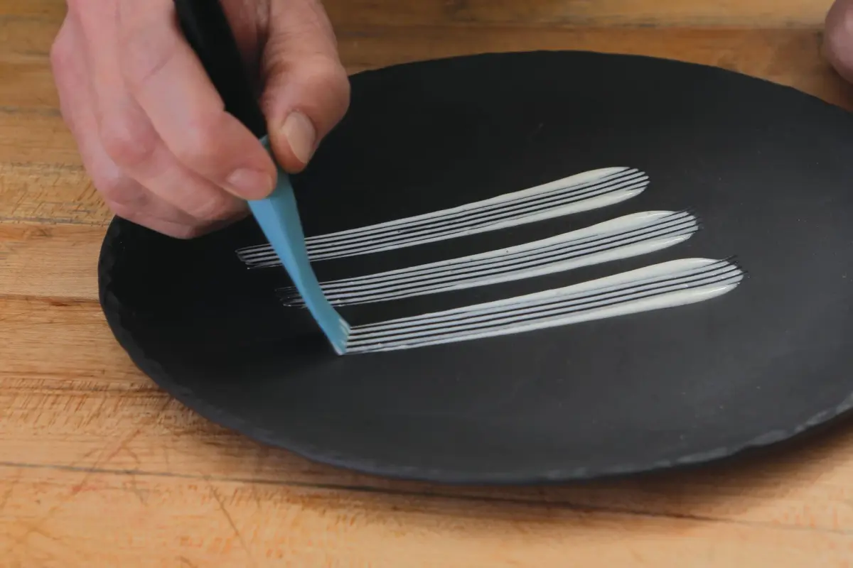 Mercer Culinary Silicone Plating Comb Brush Blue | Heat-Resistant Food-Safe Silicone - view 5