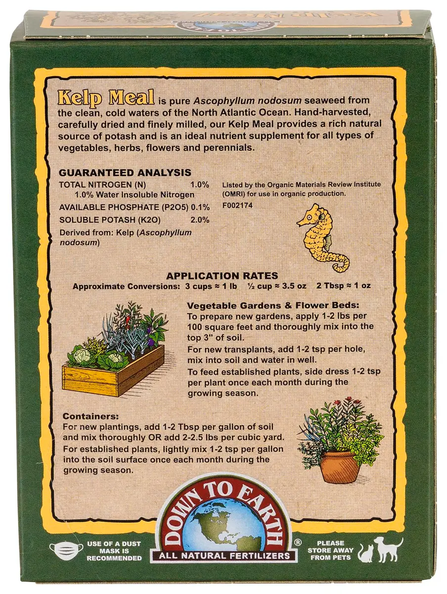 Down To Earth All Natural Fertilizers Organic Kelp Meal 0.5 lb | Supports Organic Gardens & Soil Health - view 2