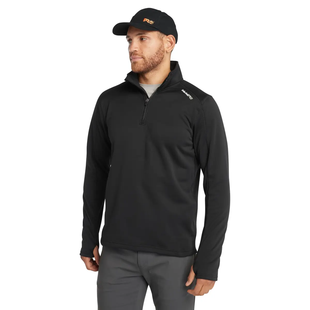 Timberland PRO Men's 1/4 Zip Understory Fleece Top, Jet Black, Small | Insulated Work Layer with Breathability - main product image