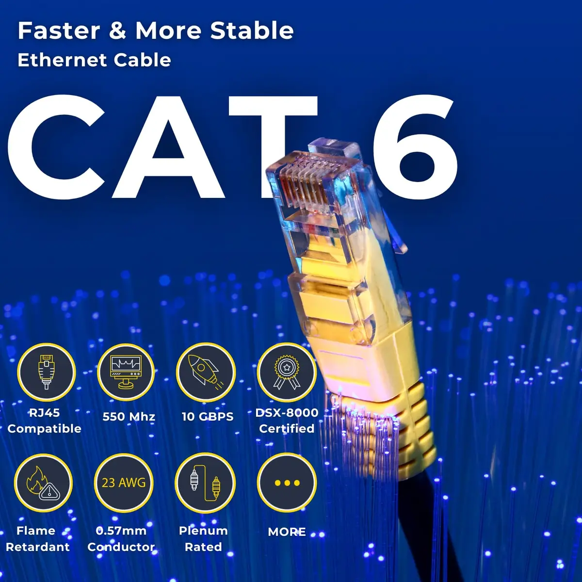 BNCables 550MHZ CAT6 Plenum Cable 1000ft | 23AWG, Pure Copper, PoE++, Certified - view 6