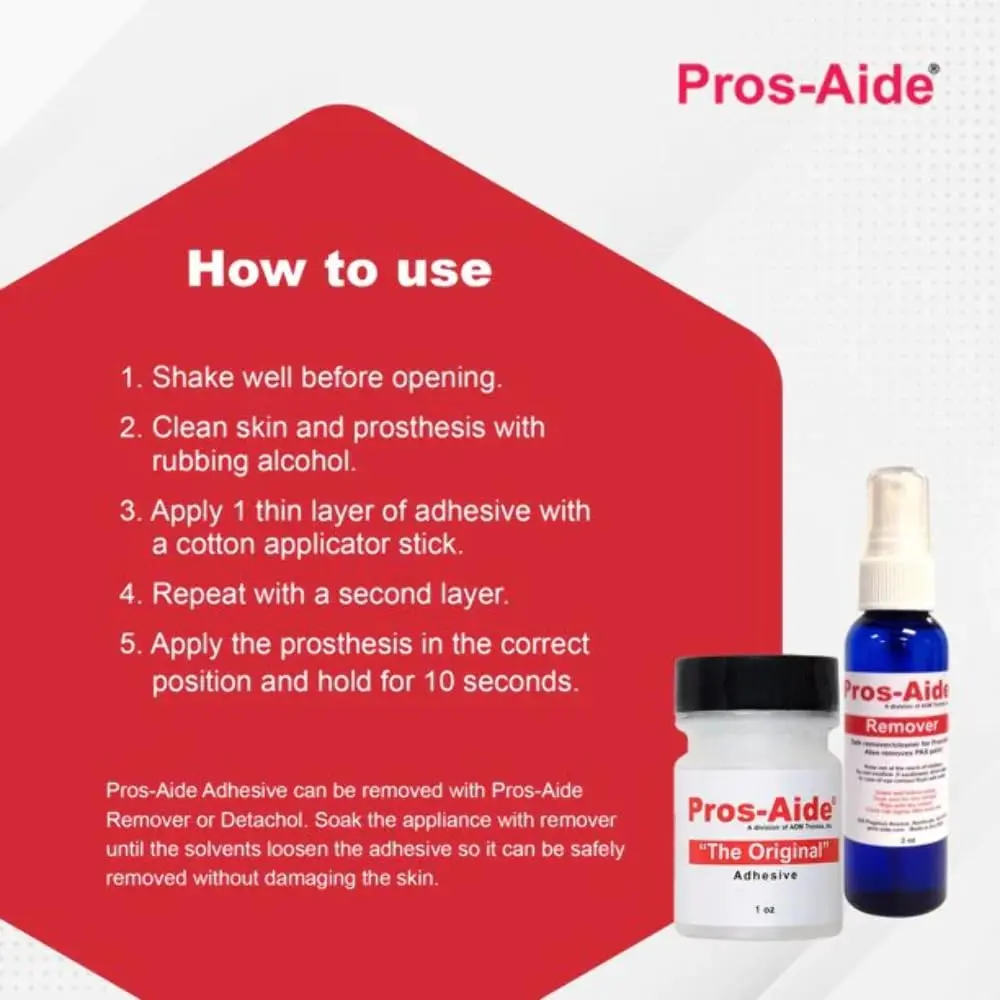 Pros-aide The Original Medical Skin Adhesive 1 oz (29.57 ml) | Patented Formula for Prosthetics & Special Effects - view 2