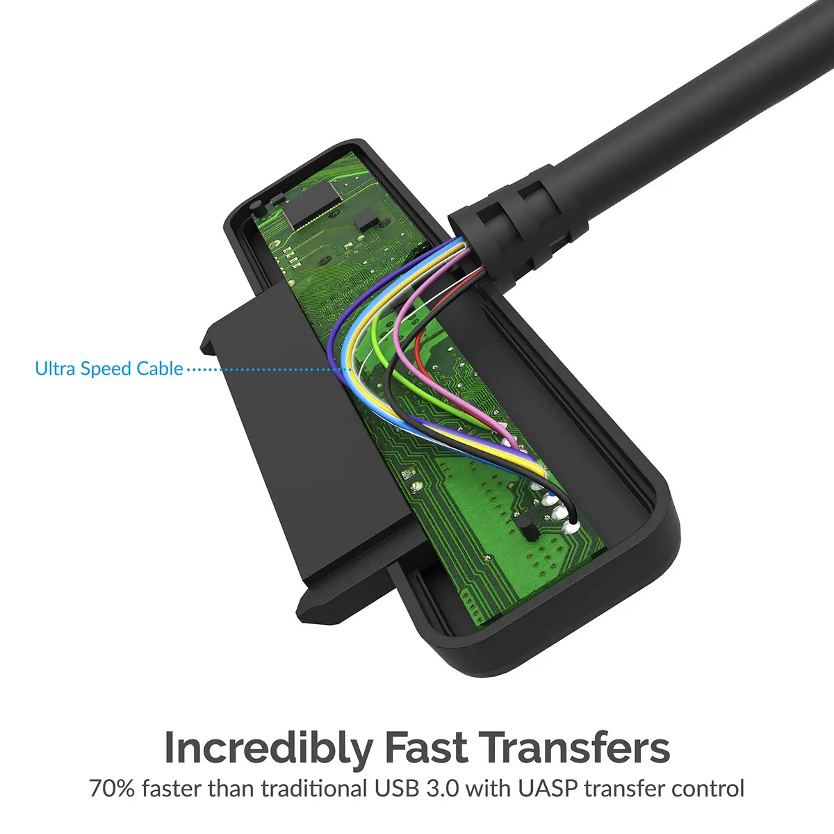 Sabrent USB 3.0 to 2.5in SATA Adapter Cable EC-SSHD | 5Gbps UASP Data Transfer - view 7