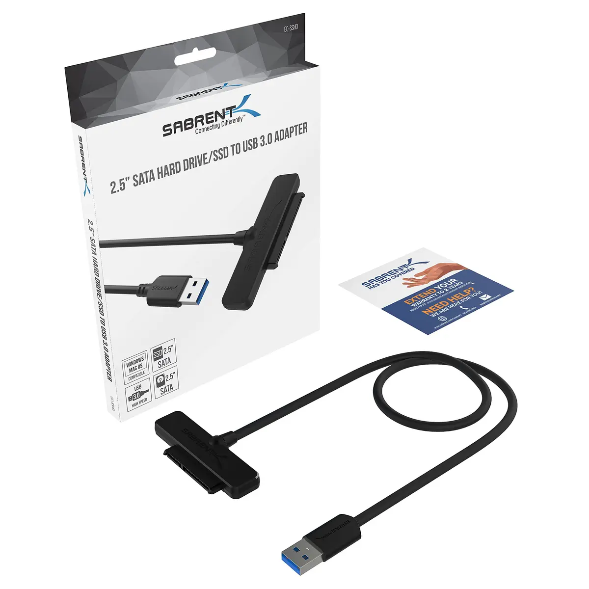 Sabrent USB 3.0 to 2.5in SATA Adapter Cable EC-SSHD | 5Gbps UASP Data Transfer - view 8