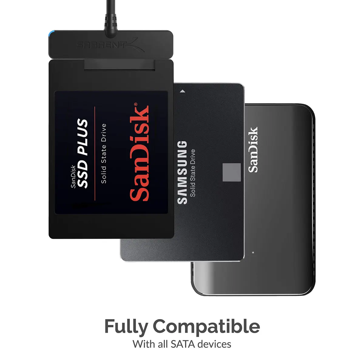 Sabrent USB 3.0 to 2.5in SATA Adapter Cable EC-SSHD | 5Gbps UASP Data Transfer - view 3